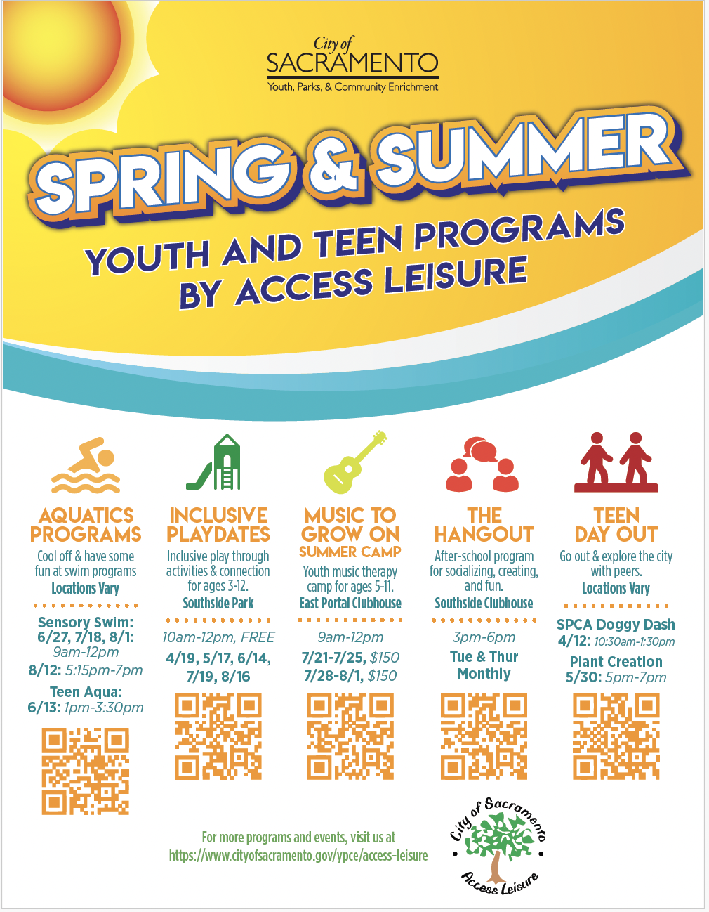 Access Leisure Summer Programs 2025 Flyer